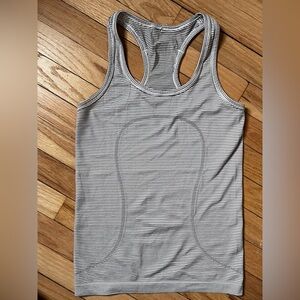 lululemon athletica Black and White Striped Fitness Tank